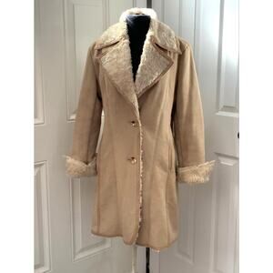 Tan Faux Suede Stylish Mossimo Coat Size Large